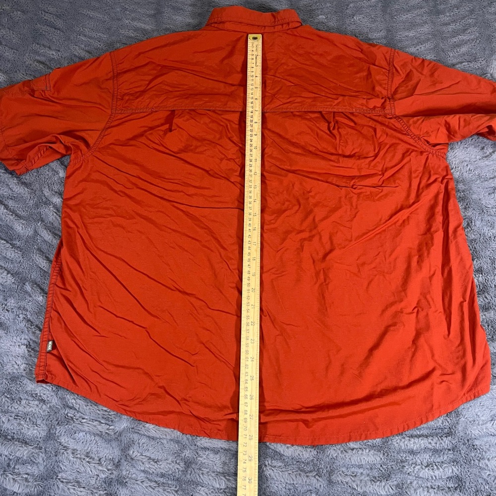 REI Sahara Men Large Burnt Orange Nylon Short Sleeve Vented Fishing Hiking Shirt - Picture 6 of 7